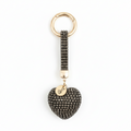 CRYSTAL HEART KEYCHAIN CHARM BLACK