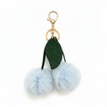 FLUFFY CHERRY LEAF KEYCHAIN BLUE
