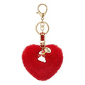 WHIMSICAL WOODLAND BUNNY WITH A PLUSH HEART KEY CHAIN CHARM