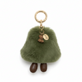 FLUFFY DOLL KEYCHAIN AND CHARM OLIVE GREEN