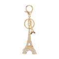 SPARKLING EIFFEL TOWER KEYCHAIN CHARM GOLD