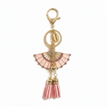 FOLDING FAN TASSEL KEYCHAIN CHARM PINK