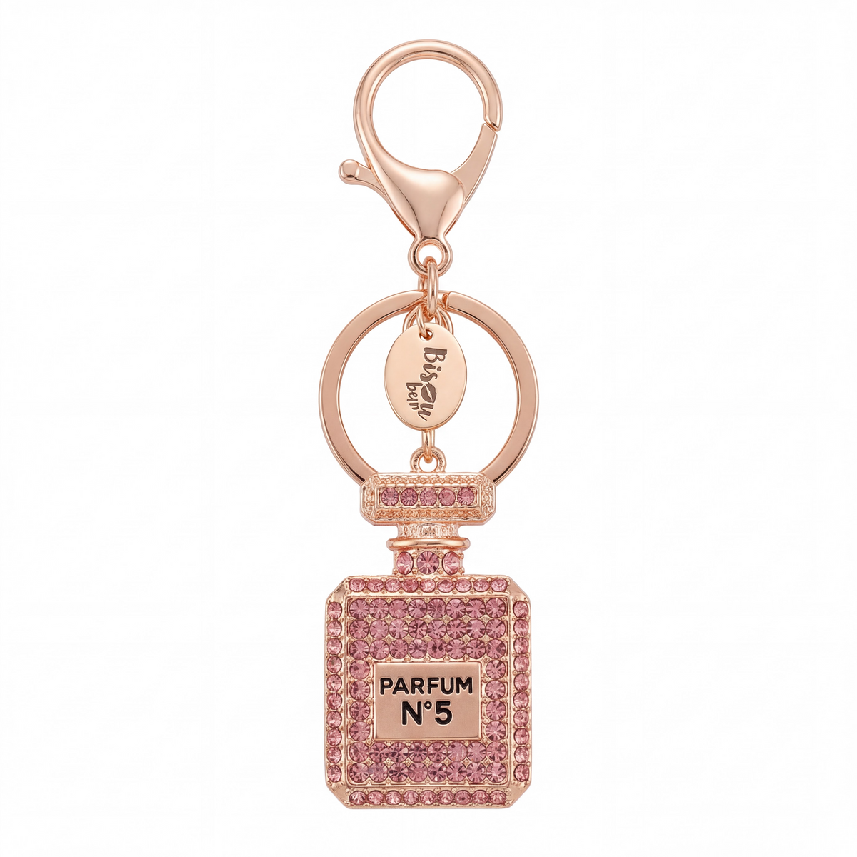 CRYSTAL PERFUME BOTTLE KEYCHAIN PINK