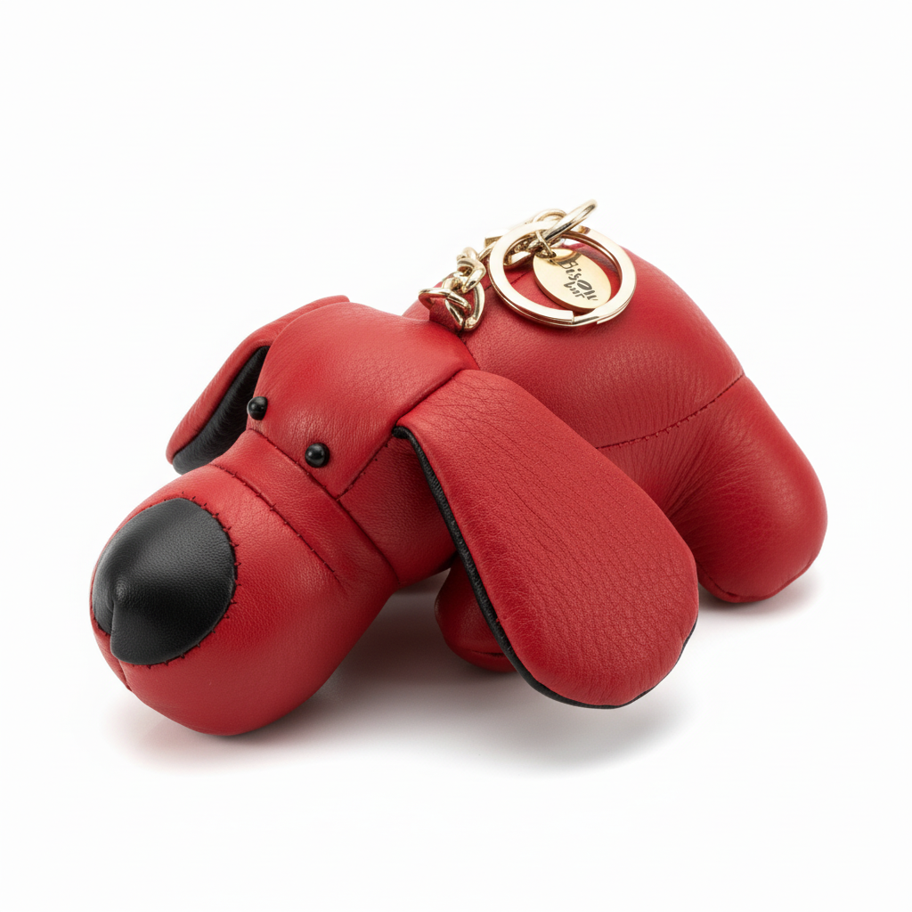 DACHSHUND (SAUSAGE DOG) FAUX LEATHER CHARM RED