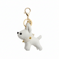 BULLDOG PUPPY KEYCHAIN CHARM WHITE