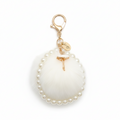 FLUFFY PEARL BALLERINA KEYCHAIN CHARM WHITE